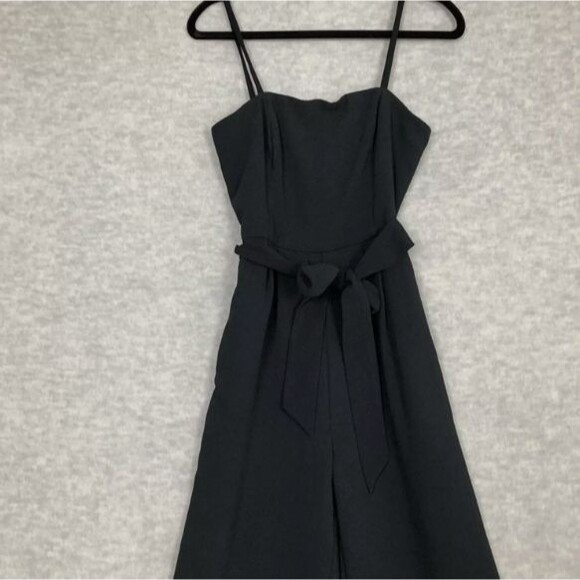 Vineyard Vines Women Size 8 Solid Black Spaghetti Strap Sleeveless Jumpsuit - Picture 3 of 7